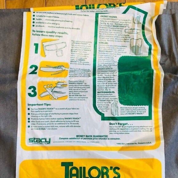 TAILOR'S TOUCH FUSIBLE INTERFACING VTG - Picture 3 of 3